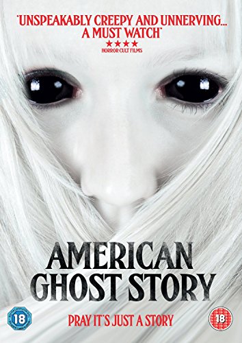 DVD cover for "An American Ghost Story" featuring a ghostly figure with flames behind.