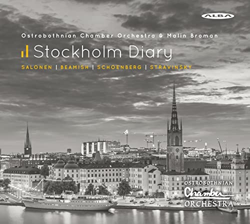 CD cover: Stockholm skyline at dusk with orchestra and composer names.