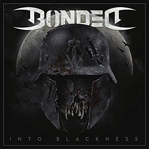 CD cover: weathered helmet with skull face against a dark, moonlit sky.