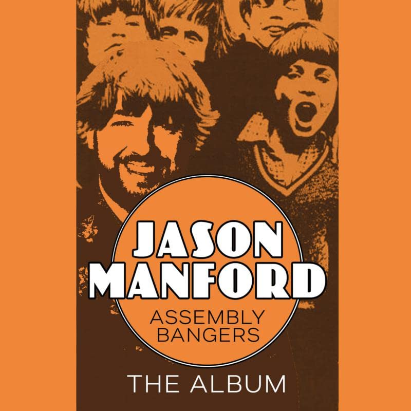 Jason Manford album cover featuring a collage of faces in brown tones.