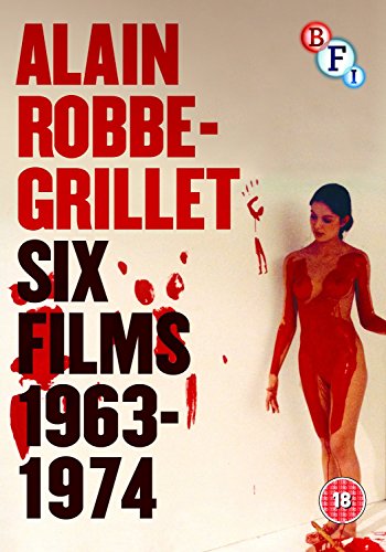 DVD cover for Alain Robbe-Grillet films, featuring a woman in red.