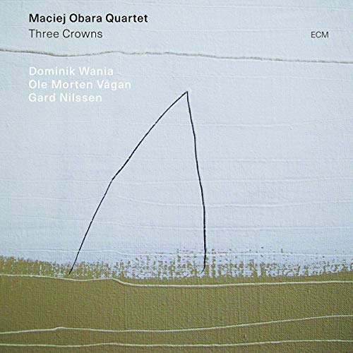 "Album cover with abstract black line art on textured grey and brown background."