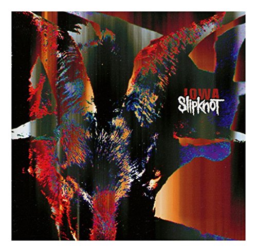 The image shows the album cover for "Slipknot - Iowa" with abstract, colorful artwork.