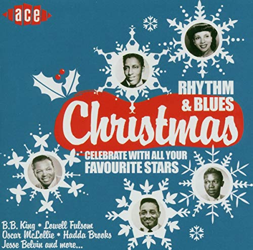 CD cover for "Rhythm & Blues Christmas" featuring portraits and snowflakes.