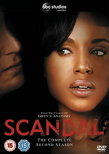 "Scandal Season 2 DVD cover featuring a close-up of a woman's face."