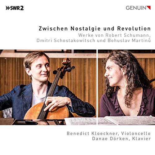 CD cover featuring portraits of a cellist and pianist, with text in German.