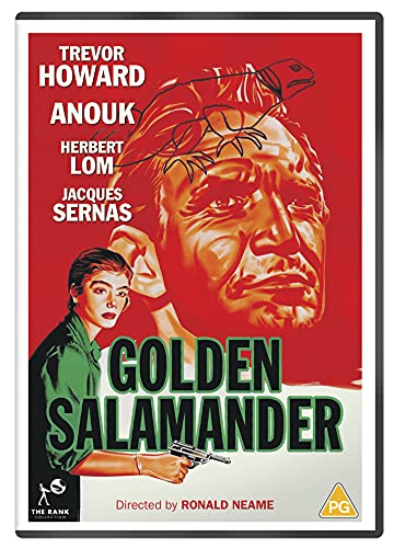 DVD cover for "Golden Salamander" with a woman holding a gun and a man's face.