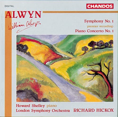 CD cover for Alwyn’s Symphony No. 1, with colorful landscape painting.