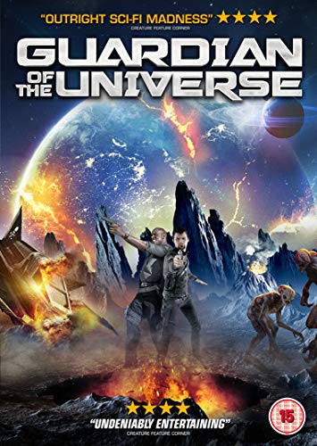 DVD cover art showing two men with guns standing before a burning planet.
