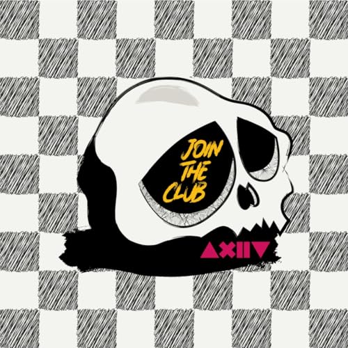 Skull illustration with “Join The Club” text over a checkered background.