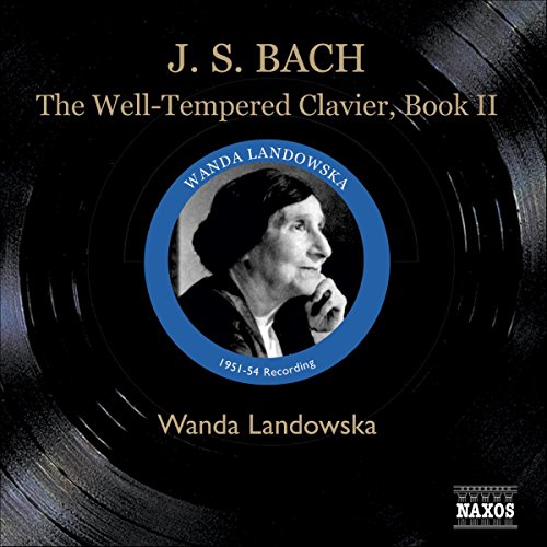 "Black vinyl record cover with a blue circular portrait of Wanda Landowska."
