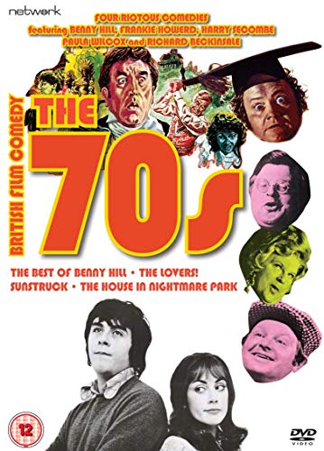 DVD cover for āBritish Film Comedy: The 70sā with collage of actors.