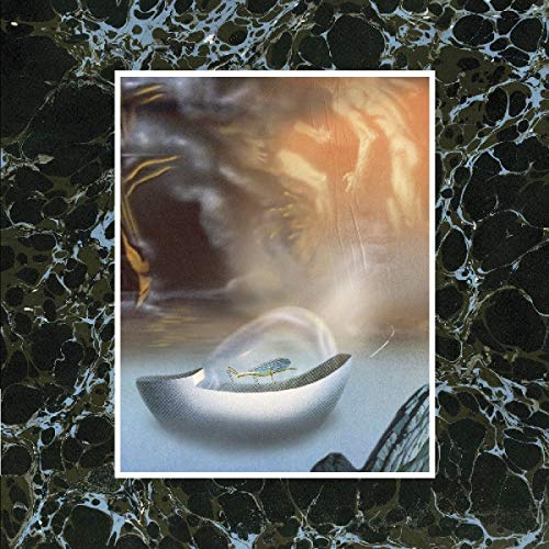 Vinyl record cover with abstract image of a boat and sky.