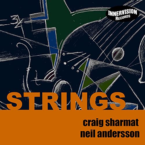 CD cover for "Strings" by Sharmat Andersson, abstract art.