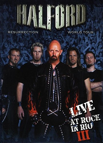DVD cover featuring the band Halford with five members standing together, wearing black clothing.