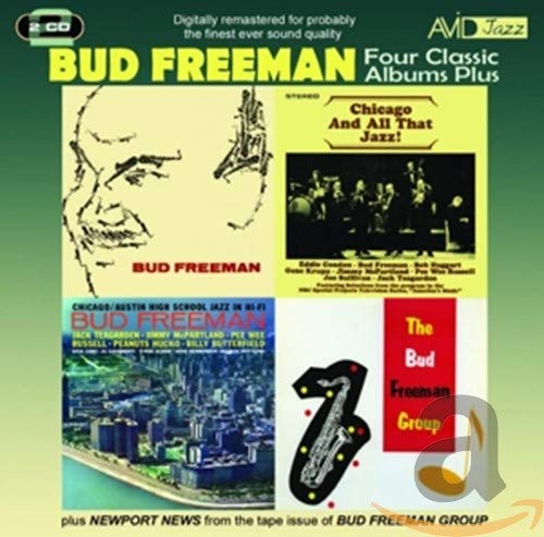 CD cover for Bud Freeman’s “Four Classic Albums Plus” jazz compilation.