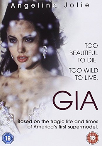 DVD cover for “Gia” featuring Angelina Jolie in a portrait.