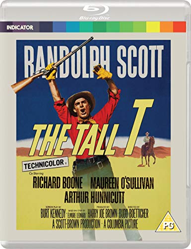 Blu-ray cover for Western film "The Tall T" starring Randolph Scott.