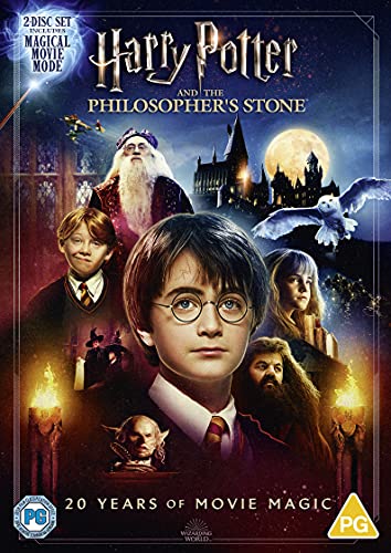 DVD cover for "Harry Potter and the Philosopher's Stone" featuring Harry Potter and other characters.