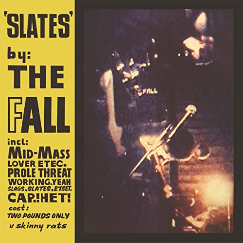 Vinyl LP cover for “Slates” by The Fall, featuring a shadowy figure.