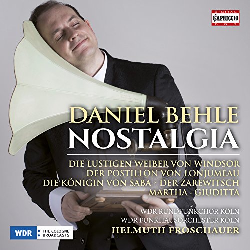 CD cover: Daniel Behle with a vintage gramophone horn, text overlay.