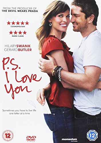 DVD cover featuring a man and woman embracing, with title "P.S. I Love You" written.