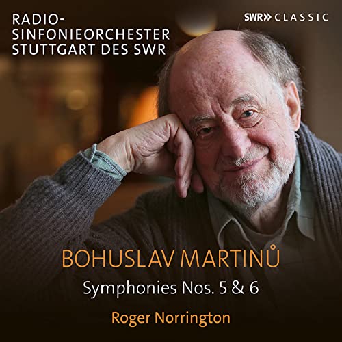 CD cover featuring portrait of composer Bohuslav Martinů and conductor Roger Norrington.