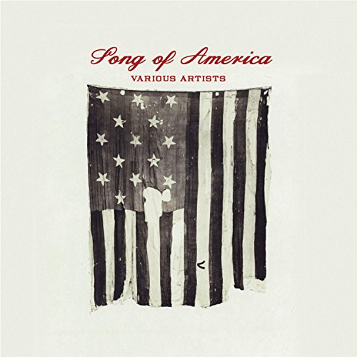 "Album cover with a distressed American flag and red title text on a white background."