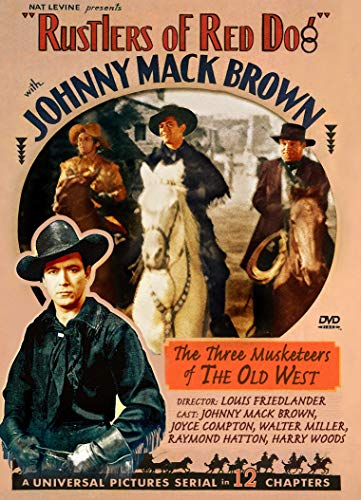 DVD cover for "Rustlers of Red Dog" featuring cowboys on horseback.