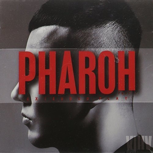 CD cover: black and white profile with red "PHAROH" text.