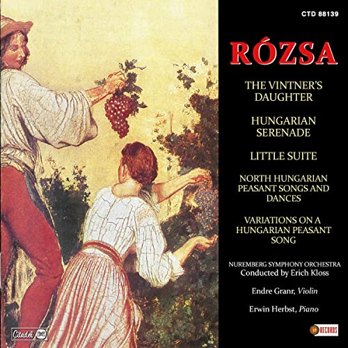CD cover for Miklós Rózsa’s “The Vintner’s Daughter” featuring a painting.