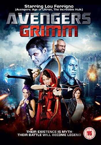 DVD cover for "Avengers Grimm" featuring characters with fantastical elements.