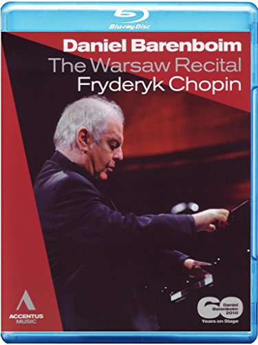 Blue-ray case cover with Daniel Barenboim playing piano, red and black background.