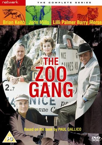 DVD cover for "The Zoo Gang" featuring three adults and animal illustrations.