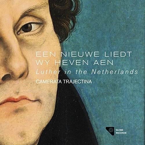 "CD cover featuring a Renaissance-style portrait of a man's face against a blue background."