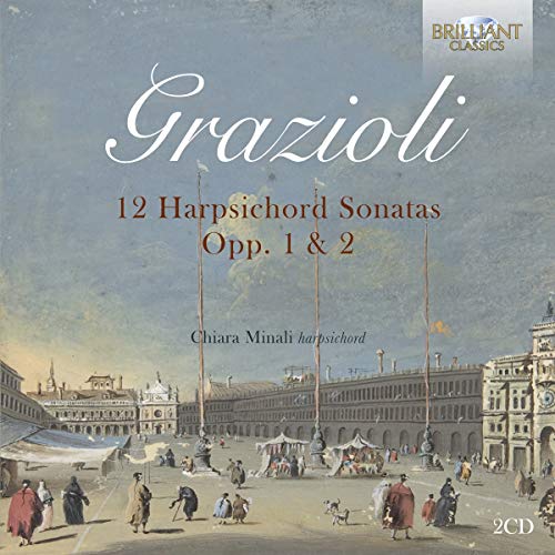 "CD cover with vintage cityscape, 'Grazioli' title, and 'Brilliant Classics' logo."