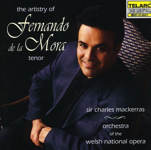 "CD cover featuring a man in a dark suit, with text 'the artistry of Fernando de la Mora' and 'Sir Charles Mackerras'."