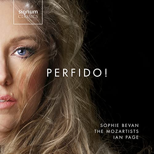 CD cover featuring a woman’s face and the title “PERFIDO!” in white text.