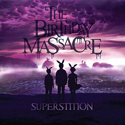 "Album cover: three silhouetted figures with rabbit ears on a beach at dusk."