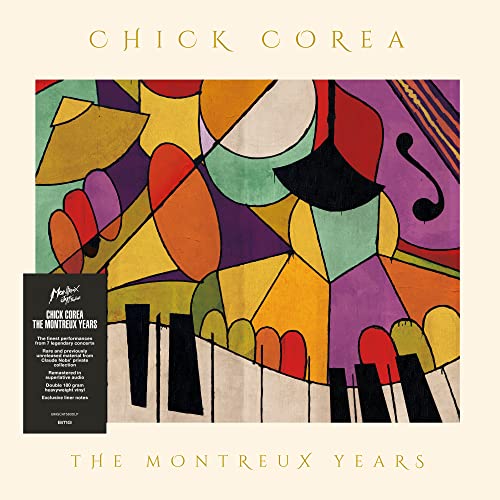 Chick Corea album cover: abstract piano keys in vibrant geometric shapes.