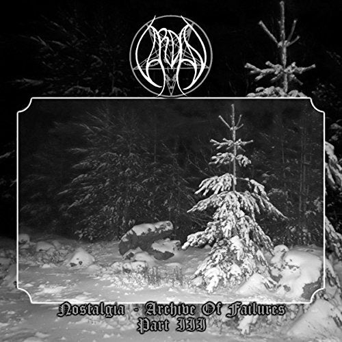 Black and white CD cover with snowy forest and band logo.