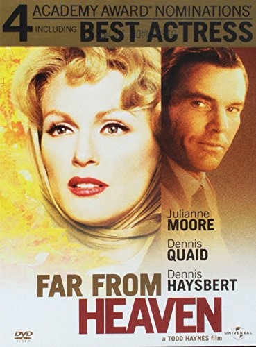 Far From Heaven" DVD cover featuring Julianne Moore and Dennis Quaid.