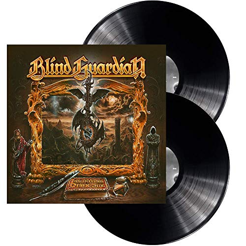 "Album cover art featuring a fantasy scene with a dragon and ornate gold frame."