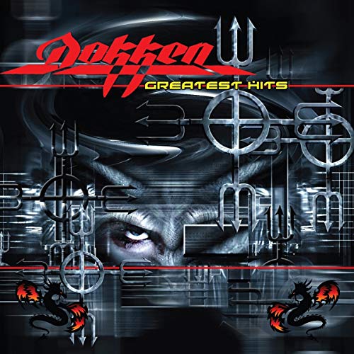 Dokken Greatest Hits CD cover with metallic design and eye image.