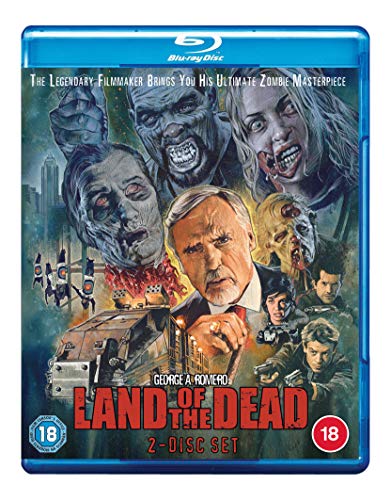 Blu-ray cover art for Land of the Dead featuring zombies and human characters.