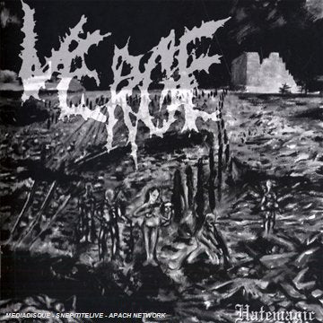 Black and white CD cover for “Verge - Hatemagic” with distorted figures.