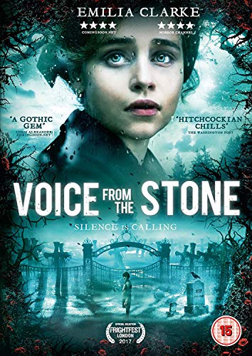 DVD cover for "Voice From The Stone" featuring a woman's face and a graveyard scene.