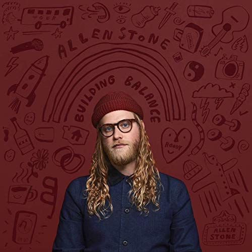 Album cover for Allen Stone’s “Building Balance” featuring a portrait and doodles.