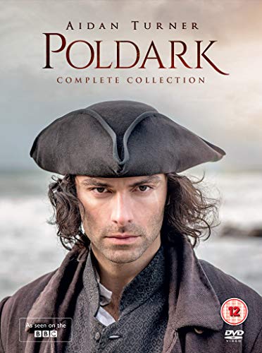 Poldark DVD cover featuring Aidan Turner in 18th-century attire.