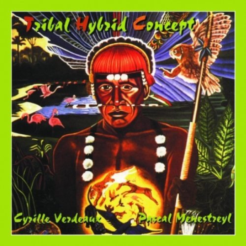 CD cover: portrait of Indigenous person with bird and jungle scene.